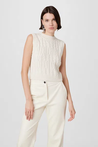 Toccin Dannie Cable Knit Shell Top In Gray