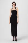 Toccin Davina Sculpted Halter Midi Dress In Black