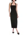 Toccin Davina Sculpted Halter Midi Dress In Black