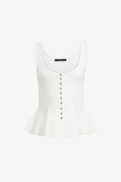 Toccin Eden Button-front Fit And Flare Tank In White