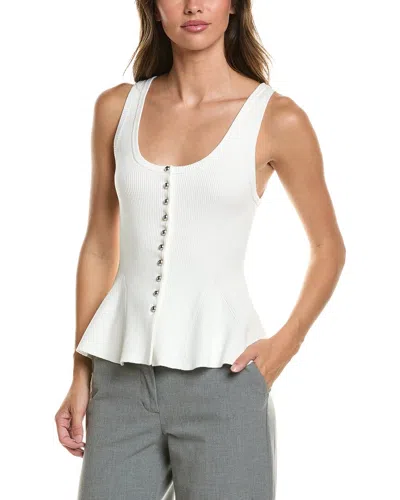Toccin Eden Fit & Flare Tank Top In White