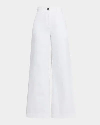 Toccin Eileen Wide-leg Jeans With Slits In White
