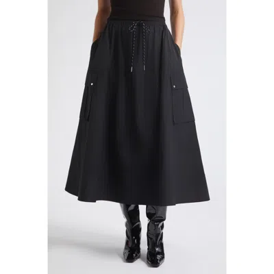 Toccin Elodie Drawstring Cargo Midi Skirt In Black