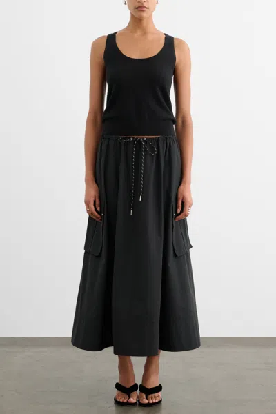 Toccin Elodie Drawstring Cargo Skirt In Jet