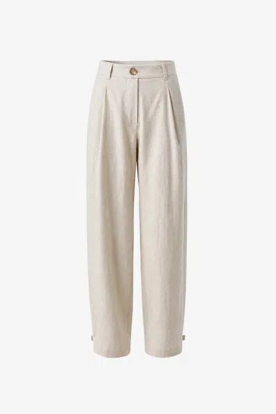 Toccin Elowen Pleated Pant With Ankle Tie In Neutral