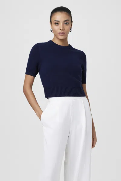 Toccin Elsie Short-sleeve Sweater In Navy