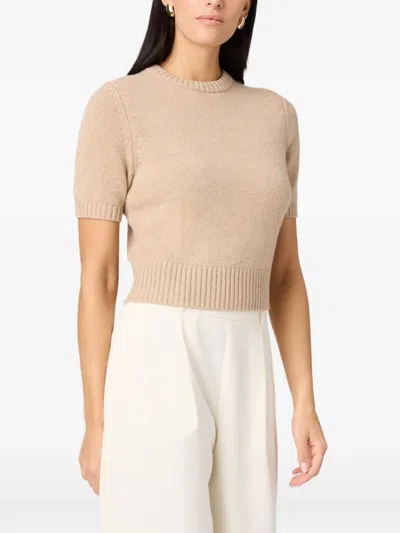 Toccin Elsie Short-sleeve Pullover Sweater In Neutral