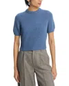 Toccin Elsie Short Sleeve Sweater In Indigo Heather
