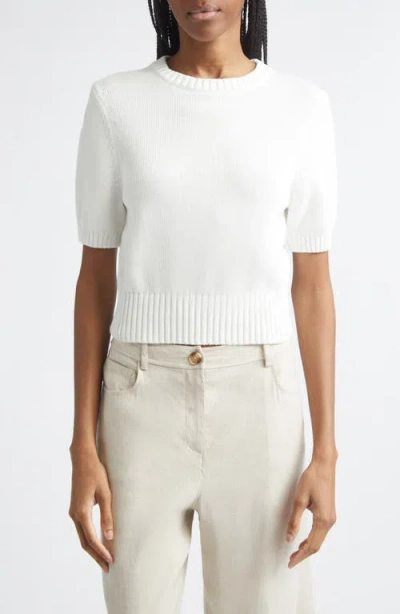 Toccin Elsie Short Sleeve Sweater In White