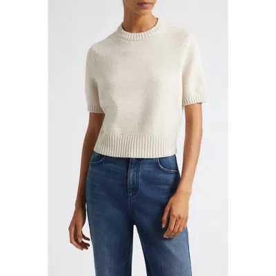 Toccin Elsie Short Sleeve Wool & Cashmere Sweater In White