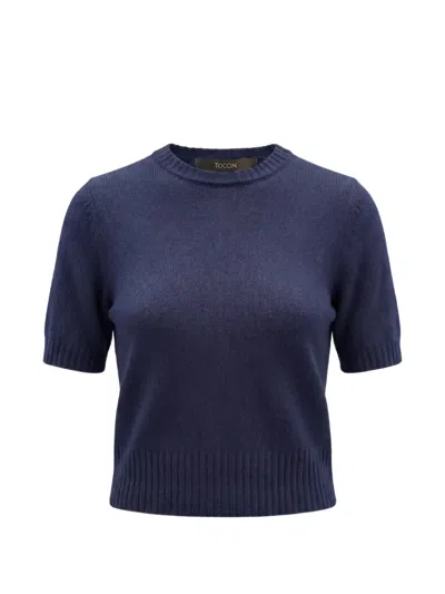 Toccin Elsie Short-sleeves Sweater In Blue
