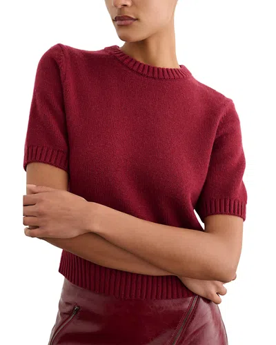 Toccin Elsie Wool & Cashmere Crewneck Sweater In Burgundy