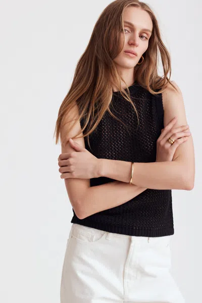 Toccin Estelle Crochet Tank Top In Black
