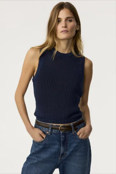 Toccin Estelle Crochet Tank Top In Blue
