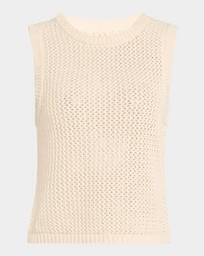 Toccin Estelle Crochet Racer Tank In Parchment