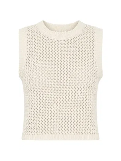 Toccin Estelle Open-knit Crochet Tank Top In Neutral
