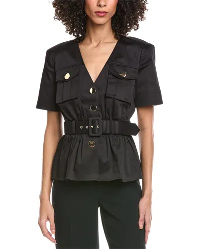 Toccin Ezra Safari Peplum Top In Brown