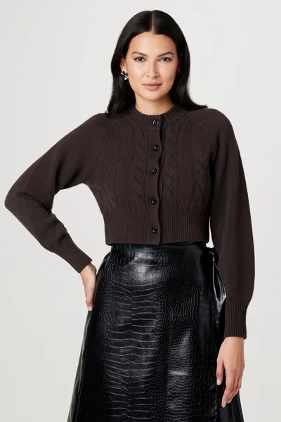 Toccin Fall Rita Cashmere Cardigan In Brown