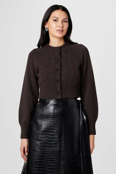 Toccin Fall Rita Cashmere Cardigan In Brown