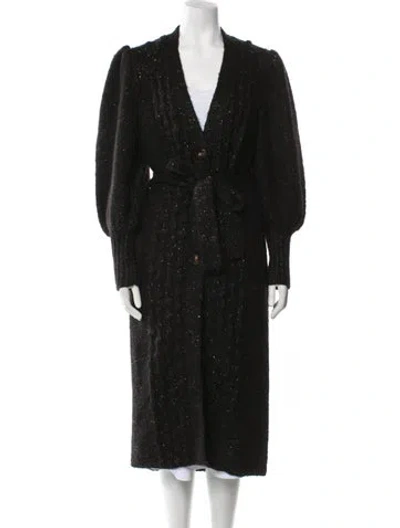 Pre-owned Toccin Faux Fur Coat In Black