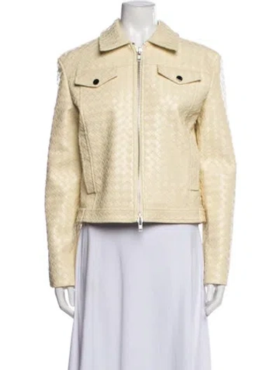 Pre-owned Toccin Faux Leather Jacket In Yellow