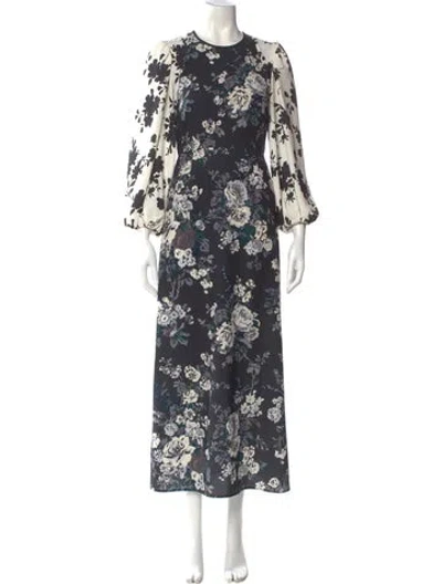 Pre-owned Toccin Floral Print Long Dress W/ Tags In Multi