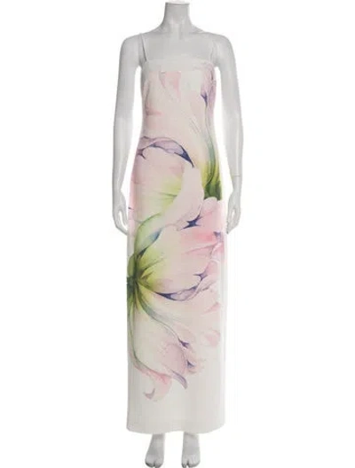 Pre-owned Toccin Floral Print Long Dress W/ Tags In Pink