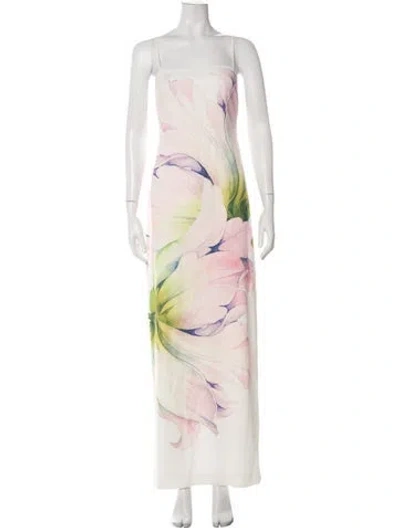 Pre-owned Toccin Floral Print Long Dress W/ Tags In Pink
