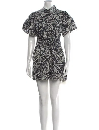 Pre-owned Toccin Floral Print Mini Dress In Black