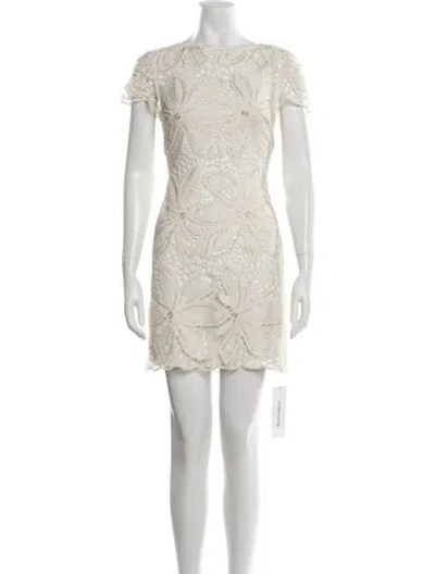Pre-owned Toccin Floral Print Mini Dress In Neutrals