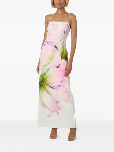 Toccin Floral-print Sleeveless Maxi Dress In White