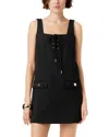 Toccin Frankie Lace Up Shift Dress In Black