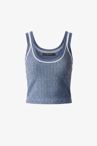 Toccin Freja Scoop Neck Tank Top In Blue
