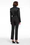 Toccin Freya Cropped Tuxedo Blazer In Black