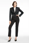 Toccin Freya Cropped Tuxedo Blazer In Gray