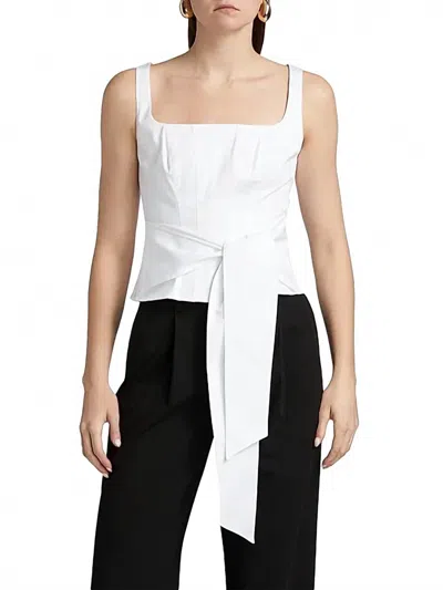 Toccin Front Corset Tank Top In Optic In White