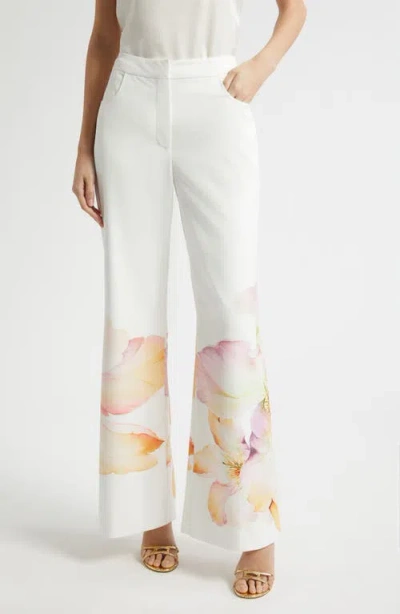 Toccin Gaiafloral Flared Trousers In White
