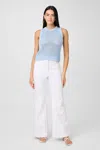 Toccin Gaia High Waist Denim Flared Pants In White