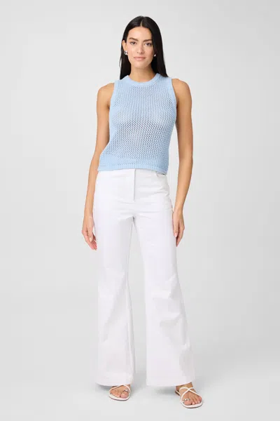 Toccin Gaia High Waist Denim Flared Pants In White