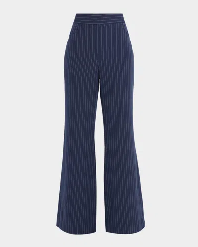 Toccin Gaia Striped Flare Pants In Blue