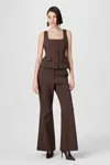 Toccin Gaia Suiting High Waisted Pants In Brown