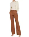 Toccin Gaia Vegan Leather Flared Pant In Saddle In Brown