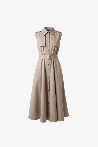 Toccin Gail Button-front Midi Dress In Taupe