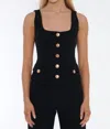 Toccin Georgia Button Front Top In Jet In Multi