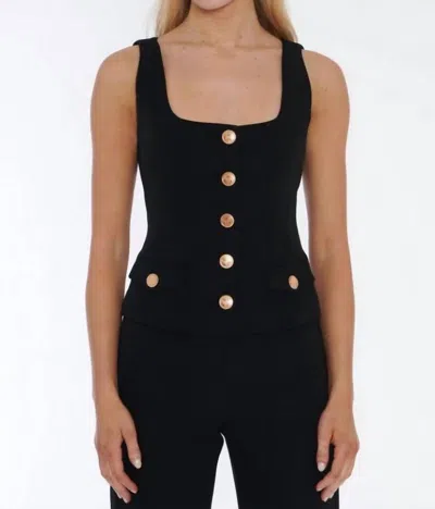 Toccin Georgia Button Front Top In Jet In Multi