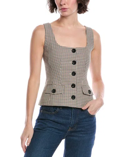 TOCCIN TOCCIN GEORGIA LINEN-BLEND BUTTON TOP