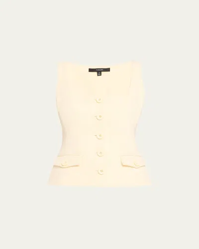 TOCCIN GEORGIA SCOOP-NECK BUTTON-FRONT TOP