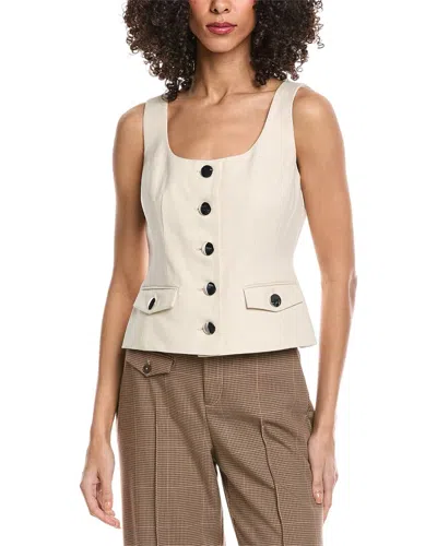 Toccin Georgia Scoop Neck Buttonfront Top In Neutral