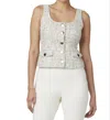 Toccin Georgia Tailored Vest Top In Ice Blue Multi In Gray