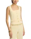 Toccin Georgia Scoop-neck Button-front Top In Butter